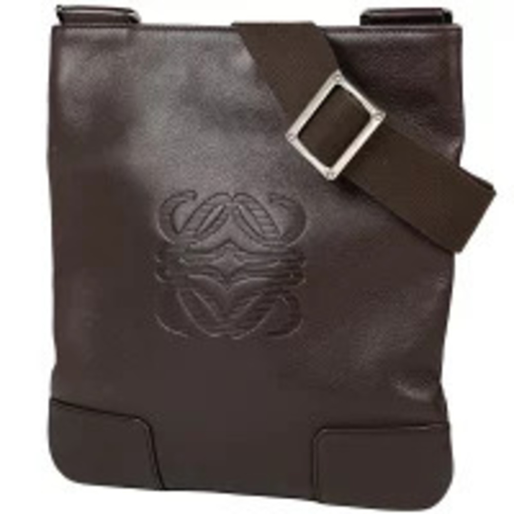 Loewe Anagram Shoulder Bag Crossbody Leather Brown